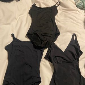 3 black leotard bundle size XS